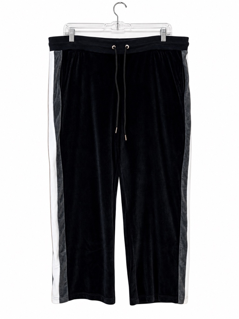 Bebe Sport 3X Black Velour Rhinestone Y2K Track Pants